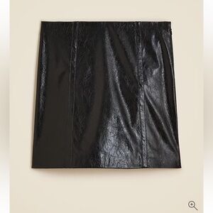 J. Crew Black Mini Skirt in Distressed Faux Leather